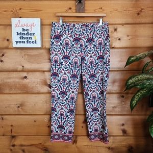 LOFT 💜 Ann Damask Marisa Riviera Pant Slim Crop Dress Capris Stretch Sz 4 X 25"
